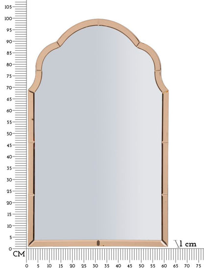 Specchio da muro Tangeri rosa cm 62x1x100 elegante con scala metrica, ideale per valutare le dimensioni reali del prodotto.