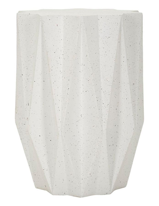 Tavolinetto Star Linee Sfaccettate Geometrie Eleganti Effetto Pietra Diametro 38,5 Cm Altezza 53 Cm