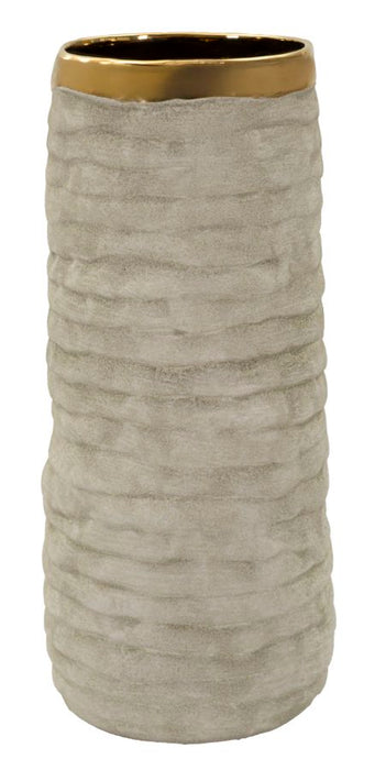 Vaso Lima Aperto Diametro 14 Cm Altezza 31,5 Cm Apertura 11 Cm In Ceramica Stile Moderno Versatile Per Soggiorno