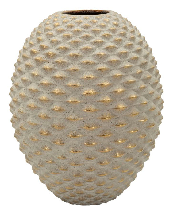 Vaso Pepipas Ball Ceramico Sferico Con Texture Rilievo Gioiello Diametro 29,5 Cm Altezza 36 Cm Apertura 8,5 Cm