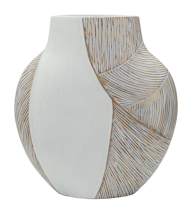 Vaso Resina Polyresin Ho Chi Minh 35x13,5x37,5 Cm Apertura 16x6 Per Interni Moderni