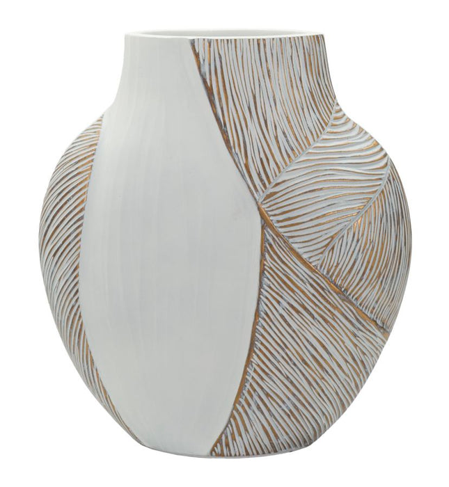 Vaso Resina Ho Chi Minh 27x11,5x31 Cm Polyresin Con Apertura 12x6 Decorativo Per Interni