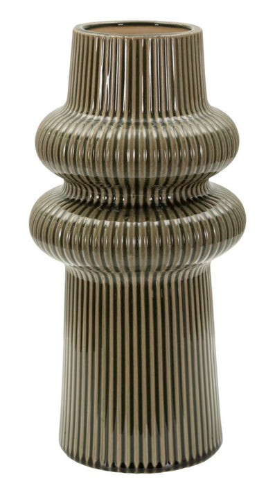 Vaso Harmony in Ceramica Diametro 18 Cm Altezza 36 Cm Apertura 8 Cm Design Sinuoso Contemporaneo
