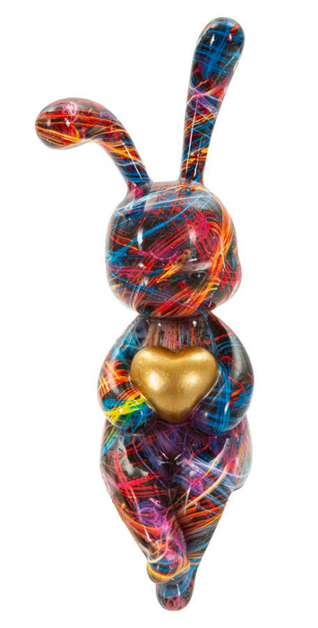 Statua decorativa coniglietto psyco cm polyresin 8 x 10 x 23