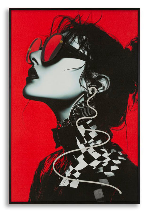 Stampa c/led su tela psyco cm 60 x 3,5 x 90 (applicazione 3d acrilico) canv