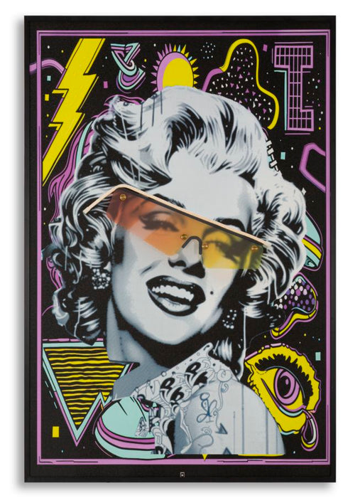 Stampa c/led su tela marilin cm 60 x 3,5 x 90 (applicazione 3d acrilico) ca