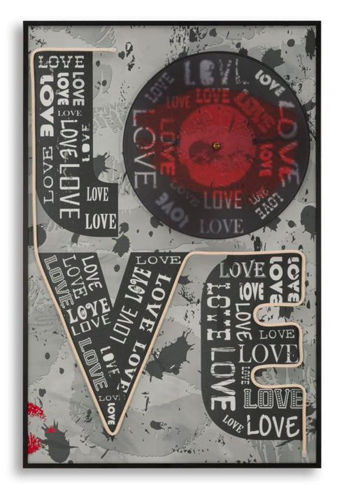 Stampa c/led su tela love cm 60 x 3,5 x 90 (applicazione 3d acrilico) canva