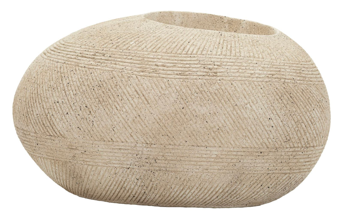 Vaso Da Esterno In Pietra Effetto Stone Polyresin 54,5 X 42,5 X 30 Cm Con Texture Naturali E Design Sofisticato