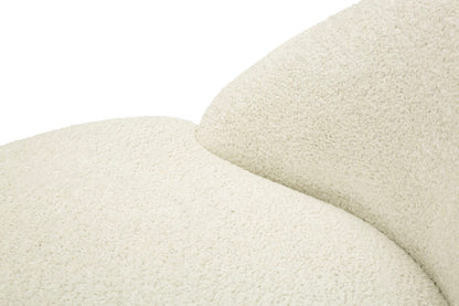 Poltrona Ginevra Bianca In Plywood Con Tessuto Bouclé Morbido E Comfort Nordic 81x78x64 Cm