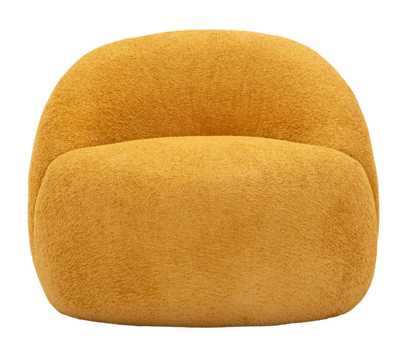 Poltrona Ginevra Senape Bouclé Con Struttura In Plywood Imbottitura In Schiuma E Poliestere 81x78x64 Cm