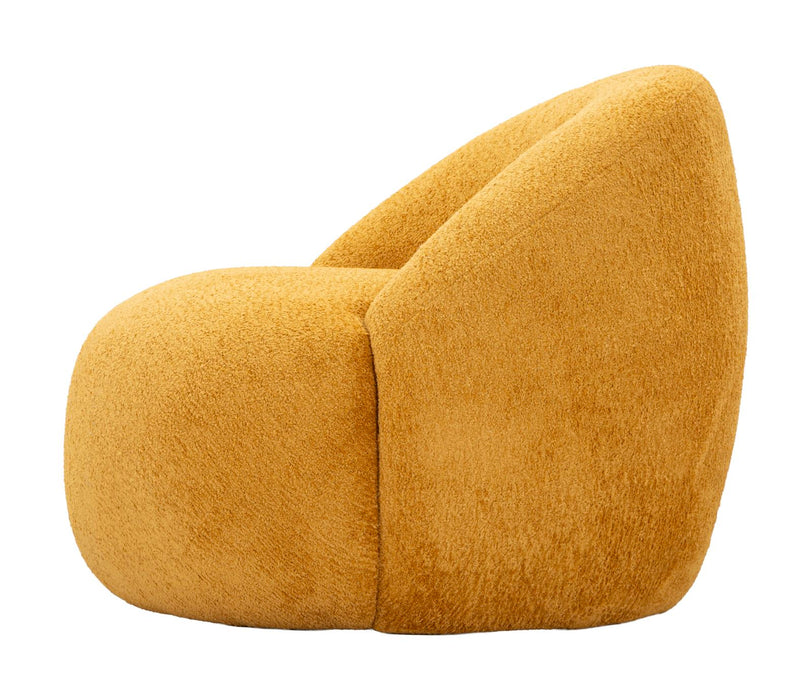 Poltrona Ginevra Senape Bouclé Con Struttura In Plywood Imbottitura In Schiuma E Poliestere 81x78x64 Cm