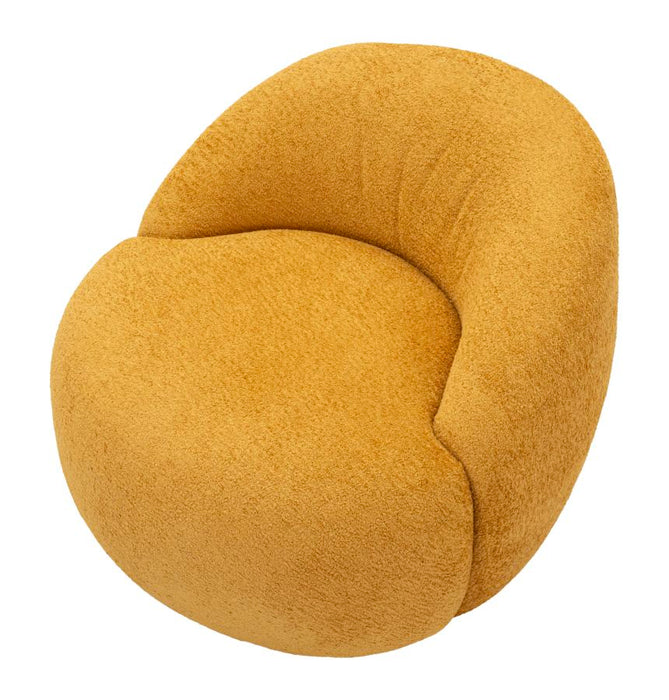 Poltrona Ginevra Senape Bouclé Con Struttura In Plywood Imbottitura In Schiuma E Poliestere 81x78x64 Cm