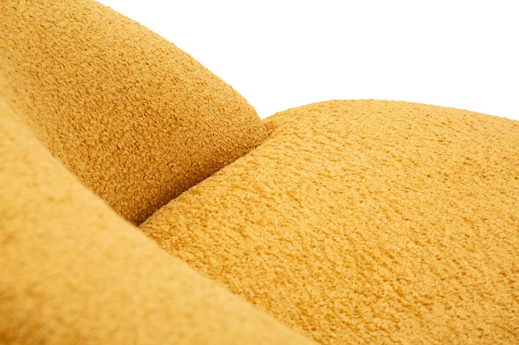 Poltrona Ginevra Senape Bouclé Con Struttura In Plywood Imbottitura In Schiuma E Poliestere 81x78x64 Cm