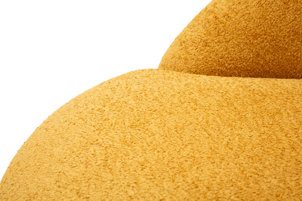 Poltrona Ginevra Senape Bouclé Con Struttura In Plywood Imbottitura In Schiuma E Poliestere 81x78x64 Cm