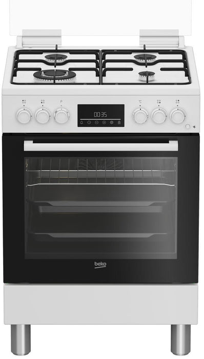 Cucina a Gas Beko 4 Fuochi Forno Elettrico 60x60 Bianco