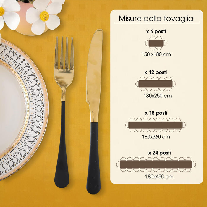 Tovaglia da Tavola 12 Posti tinta unita in Cotone Damina 0700