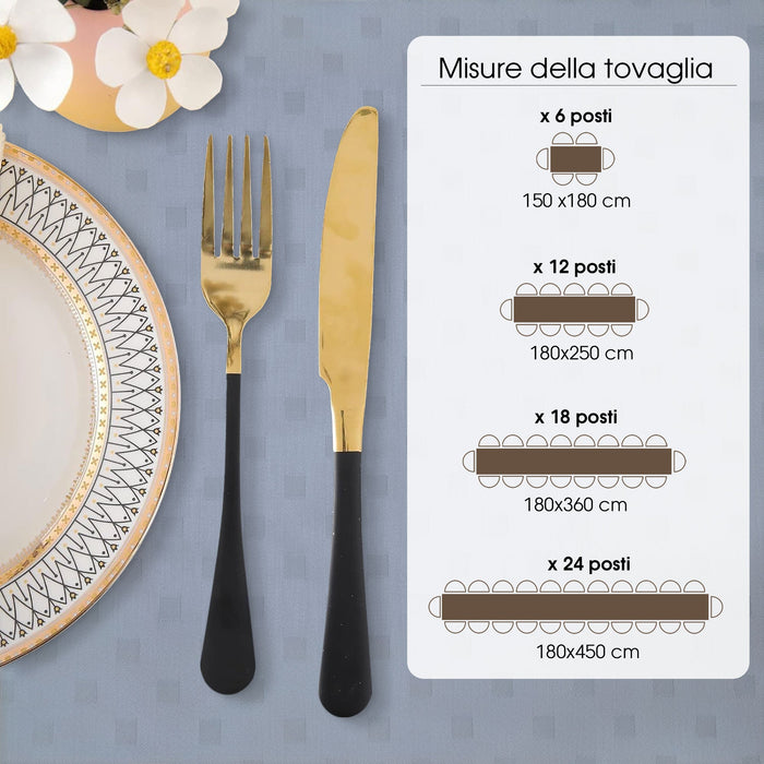 Tovaglia da Tavola 12 Posti tinta unita in Cotone Damina 0700