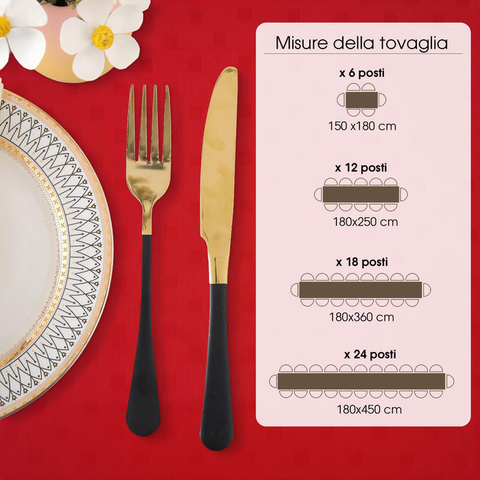 Tovaglia da Tavola 12 Posti tinta unita in Cotone Damina 0700