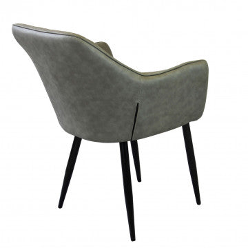Poltrona struttura metallo seduta schienale ecopelle 56x60x87cm