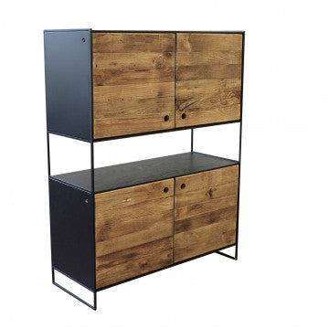 Mobile in legno di pino riciclato, 100x40x131 cm, colore marrone
