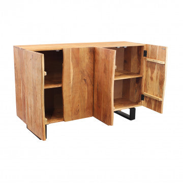 Mobile in acacia e metallo con struttura robusta, dimensioni 150x45x90 cm