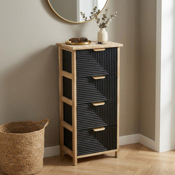 Mobiletto in legno con 4 cassetti, dimensioni 34x25x77 cm