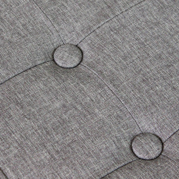 Pouf contenitore quadrato in tessuto grigio, 38x38x40 cm