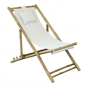 Sdraio dondolo in bamboo con cuscino 117x60x68 cm peso 6 kg