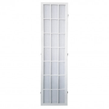 Separè in legno di paulownia e metallo, 170x40x2 cm, colore bianco