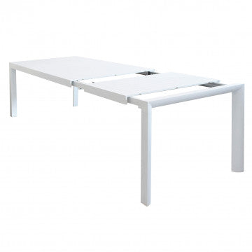 Tavolo allungabile in alluminio bianco 160/240 x 100 cm altezza 74