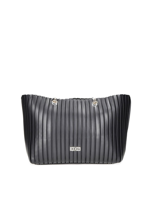 Borsa Shopping Patti In Ecopelle Plissettata Cult Con Chiusura A Cerniera E Manici Dimensioni 49x28x16 Cm