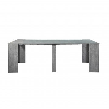Tavolo consolle melaminico grigio effetto cemento 90x50x75 cm