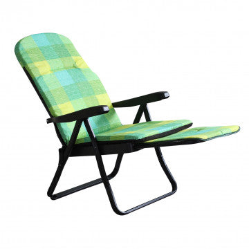 Sdraio carrello acciaio tessuto multicolor scozzese verde giallo 14,8 kg