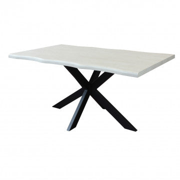 Tavolo con piano MDF effetto legno e struttura in metallo nero 160x90 cm
