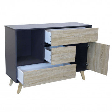 Mobile con ante e cassetti in melammina truciolare 119x39,5x85,6 cm