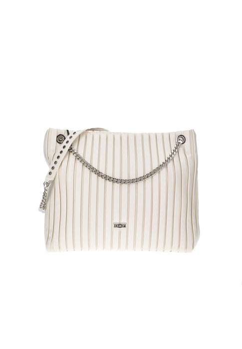 Borsa A Tracolla Patti In Ecopelle Plissettata Con Chiusura Cerniera E Logo Frontale CULT Dimensioni 32x27x14 Cm