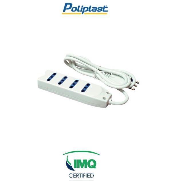 Multipresa 4 Posti Plastica Bianca Spine ITA 10/16A