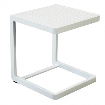Tavolino quadrato in alluminio verniciato, 40x40 cm, altezza 45 cm