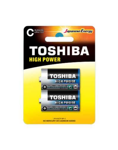 Pile Alcaline Mezza Torcia LR14 Toshiba Confezione 2