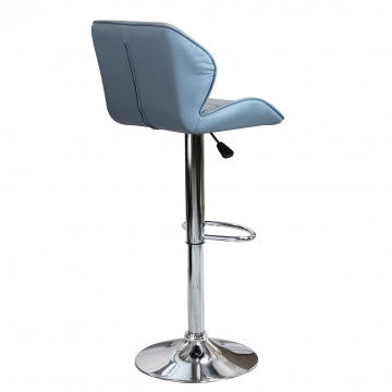 Sgabello regolabile in metallo e ecopelle, altezza 85-106 cm