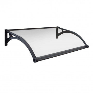 Pensilina trasparente policarbonato 100x120 cm con LED RGB e sensore