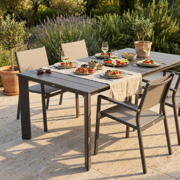 Tavolo alluminio verniciato 165/215 x 85 cm, altezza 75,5 cm