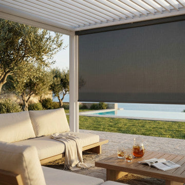 Laterale pergola bioclimatica textilene antracite 270x238cm guide alluminio