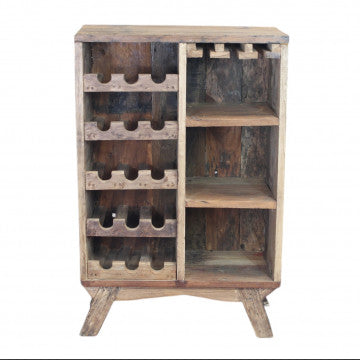 Cantinetta in legno riciclato marrone 60x30x90 cm con struttura robusta