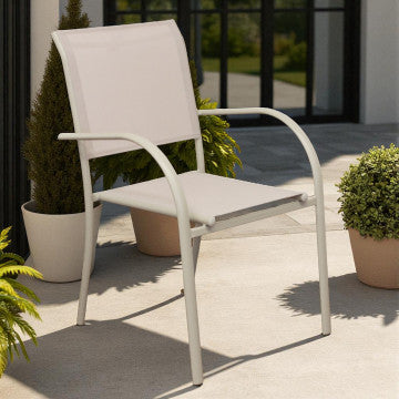 Poltrona Stamford Impilabile Textilene Tortora 56x63x86h cm
