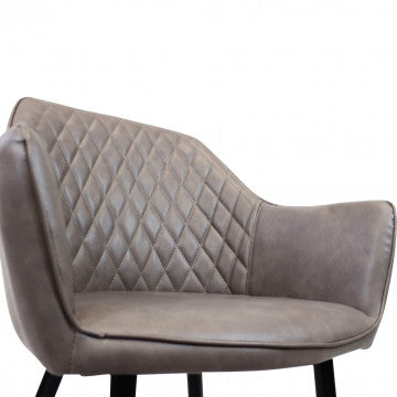 Poltrona struttura metallo seduta schienale ecopelle 56x60x87 cm