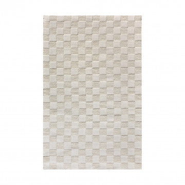 Tappeto in lana e cotone avorio con decoro, 160 x 230 cm
