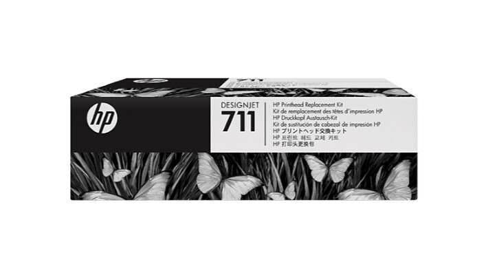 HP 711 Testina di Stampa Originale + Confezione 4 Cartucce d'Inchiostro - C1Q10A