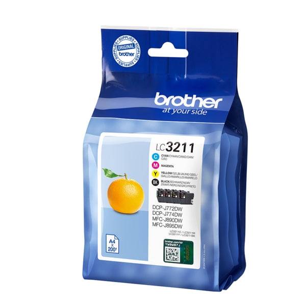 Brother LC3211 Confezione 4 Cartucce d'Inchiostro Originali - LC3211VAL