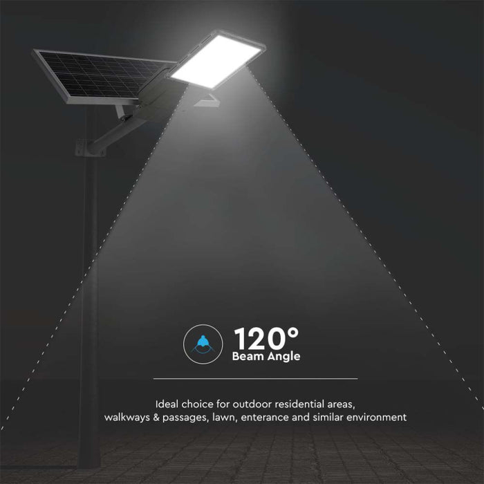Armatura Stradale LED Solare 35W con Pannello e Batteria LiFePO4 4000K IP65 Grigio